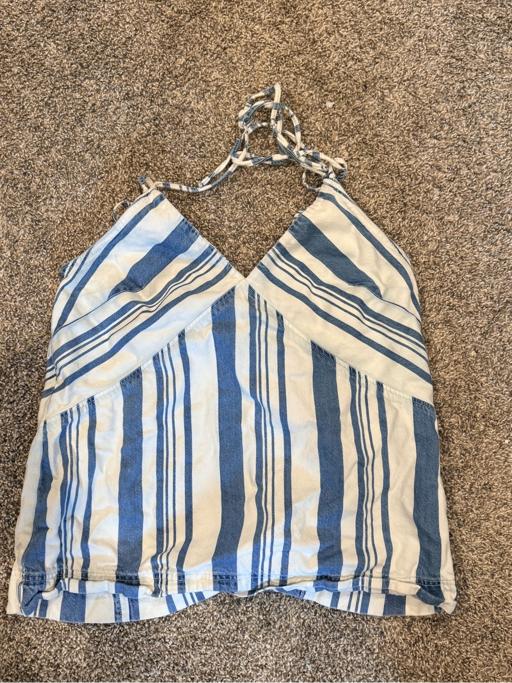 Universal Thread Blue & White Striped Halter Camisole